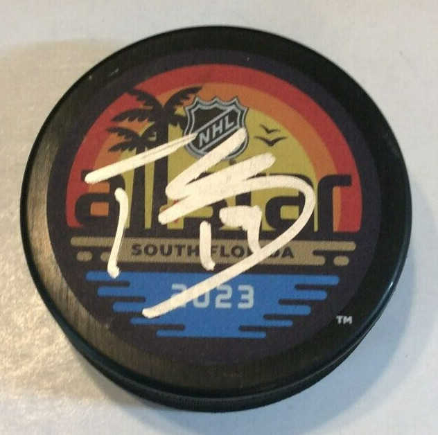 TROY TERRY SIGNED 2023 NHL ALL STAR HOCKEY PUCK W/ CASE ANAHEIM DUCKS COA