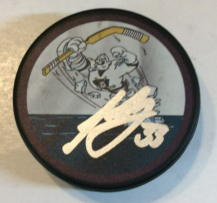 JAKOB SILFVERBERG SIGNED ANAHEIM DUCKS HOCKEY PUCK W/ CASE COA