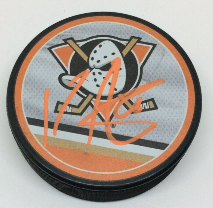 RYAN STROME SIGNED ANAHEIM DUCKS HOCKEY PUCK W/ CASE COA