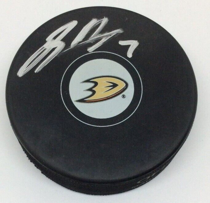 JAYSON MEGNA SIGNED ANAHEIM DUCKS HOCKEY PUCK W/ CASE COA