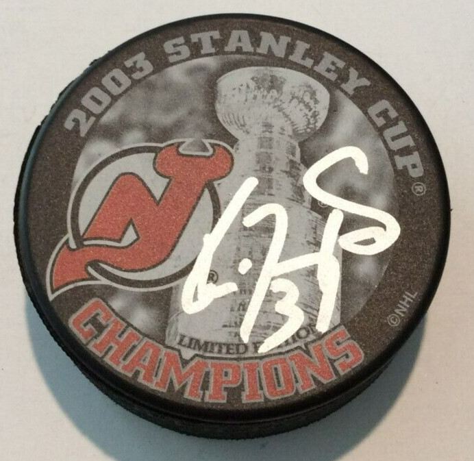 KEN DANEYKO SIGNED 2003 STANLEY CUP PUCK W/ CASE NEW JERSEY DEVILS COA