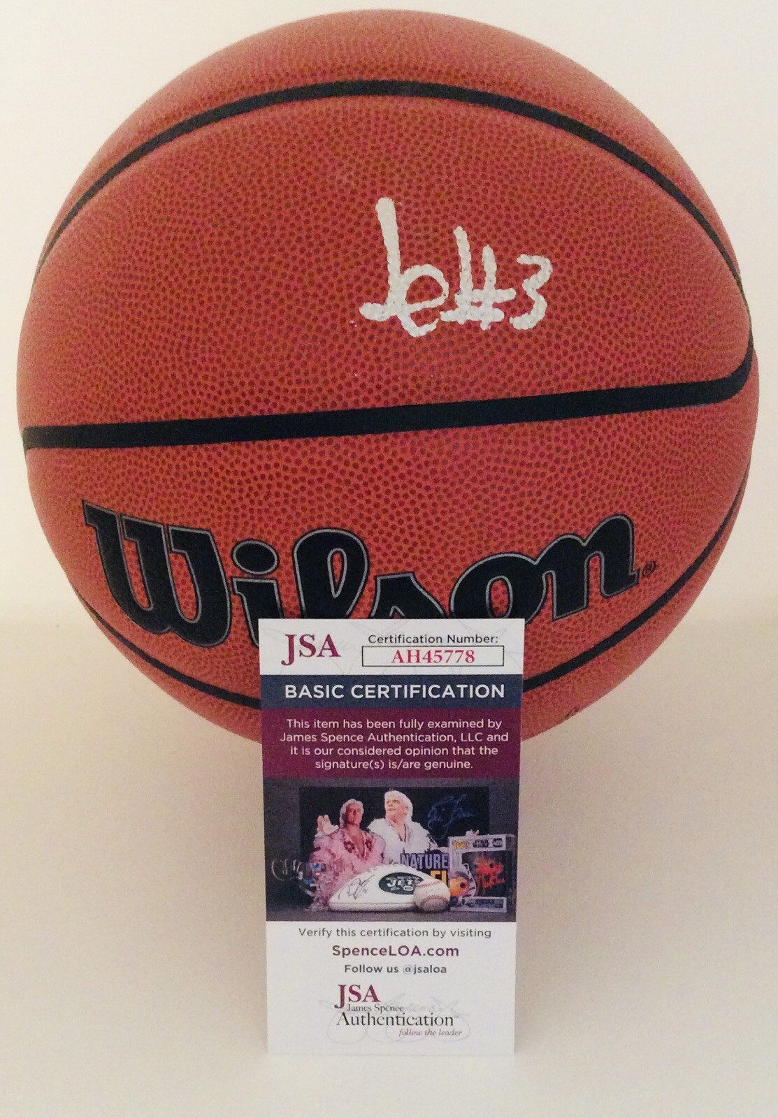 JUSTIN EDWARDS SIGNED WILSON NBA BASKETBALL PHILADELPHIA 76ERS JSA COA