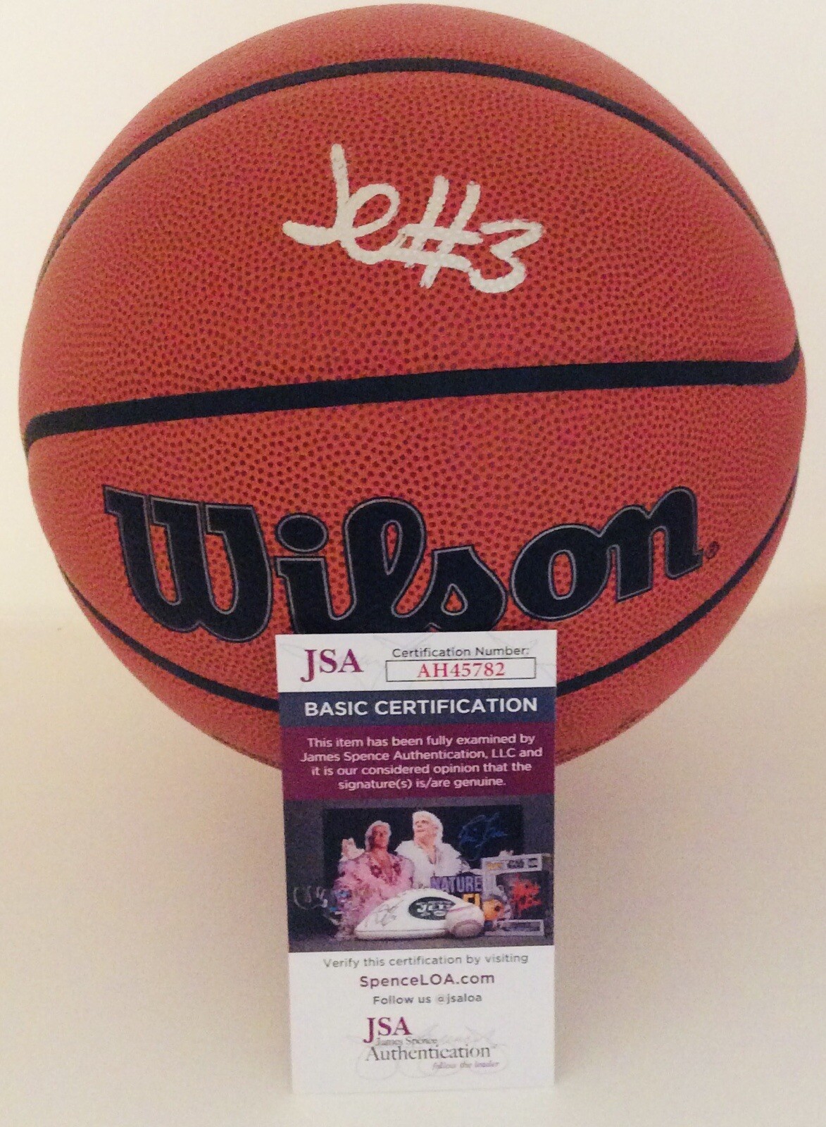 JUSTIN EDWARDS SIGNED WILSON NBA BASKETBALL PHILADELPHIA 76ERS JSA COA