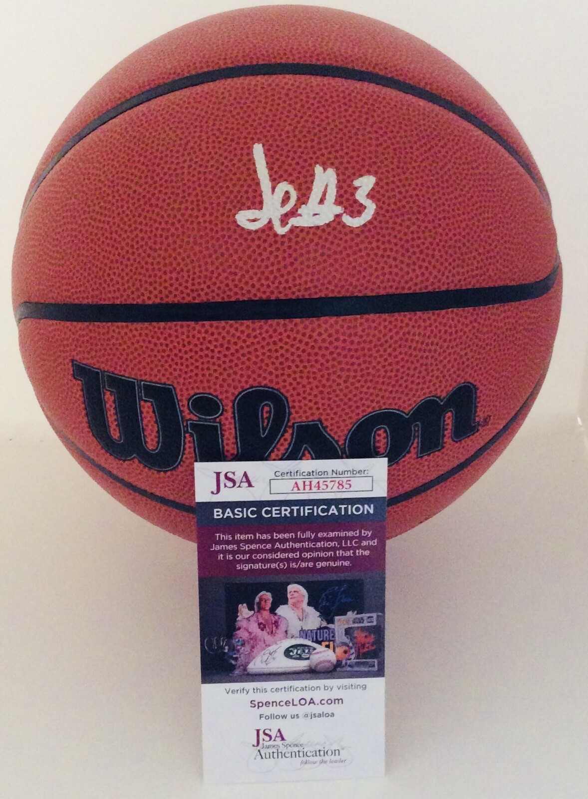 JUSTIN EDWARDS SIGNED WILSON NBA BASKETBALL PHILADELPHIA 76ERS JSA COA