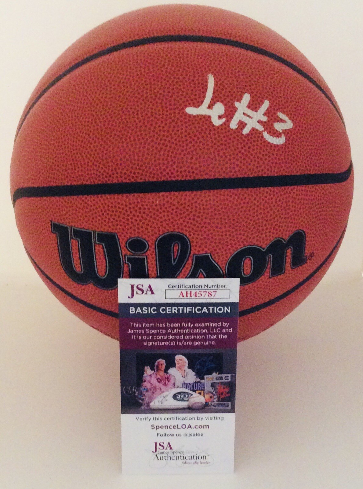 JUSTIN EDWARDS SIGNED WILSON NBA BASKETBALL PHILADELPHIA 76ERS JSA COA