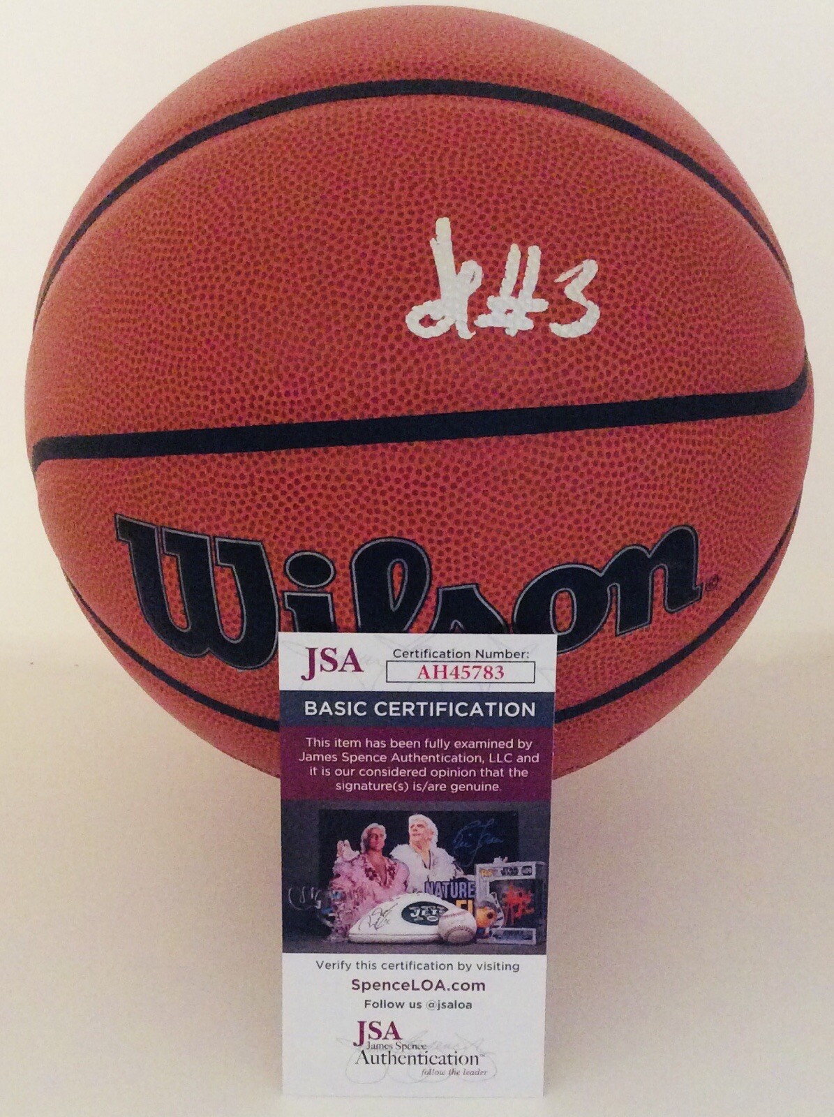 JUSTIN EDWARDS SIGNED WILSON NBA BASKETBALL PHILADELPHIA 76ERS JSA COA
