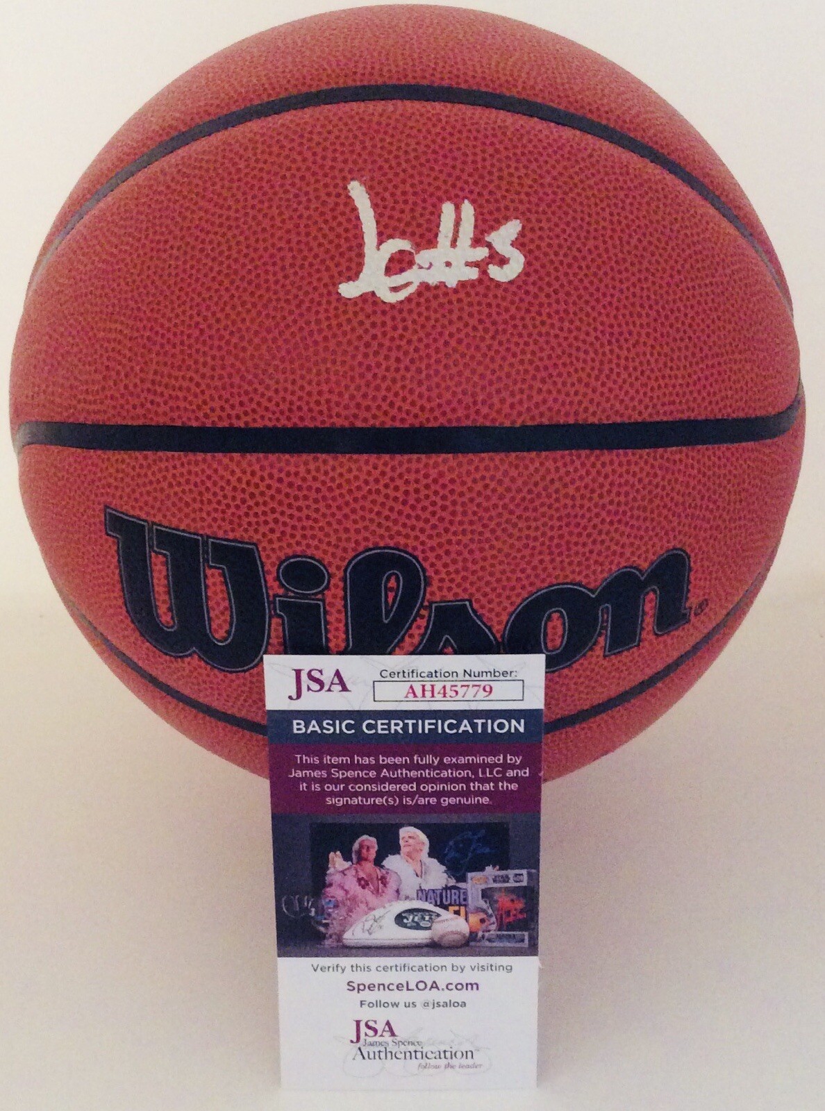 JUSTIN EDWARDS SIGNED WILSON NBA BASKETBALL PHILADELPHIA 76ERS JSA COA