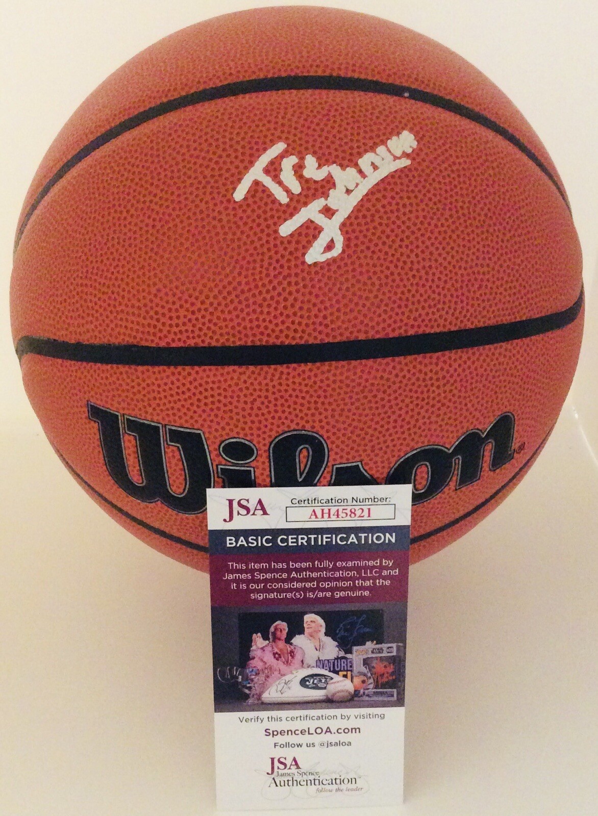 TRE JOHNSON SIGNED WILSON NBA BASKETBALL TEXAS LONGHORNS JSA COA