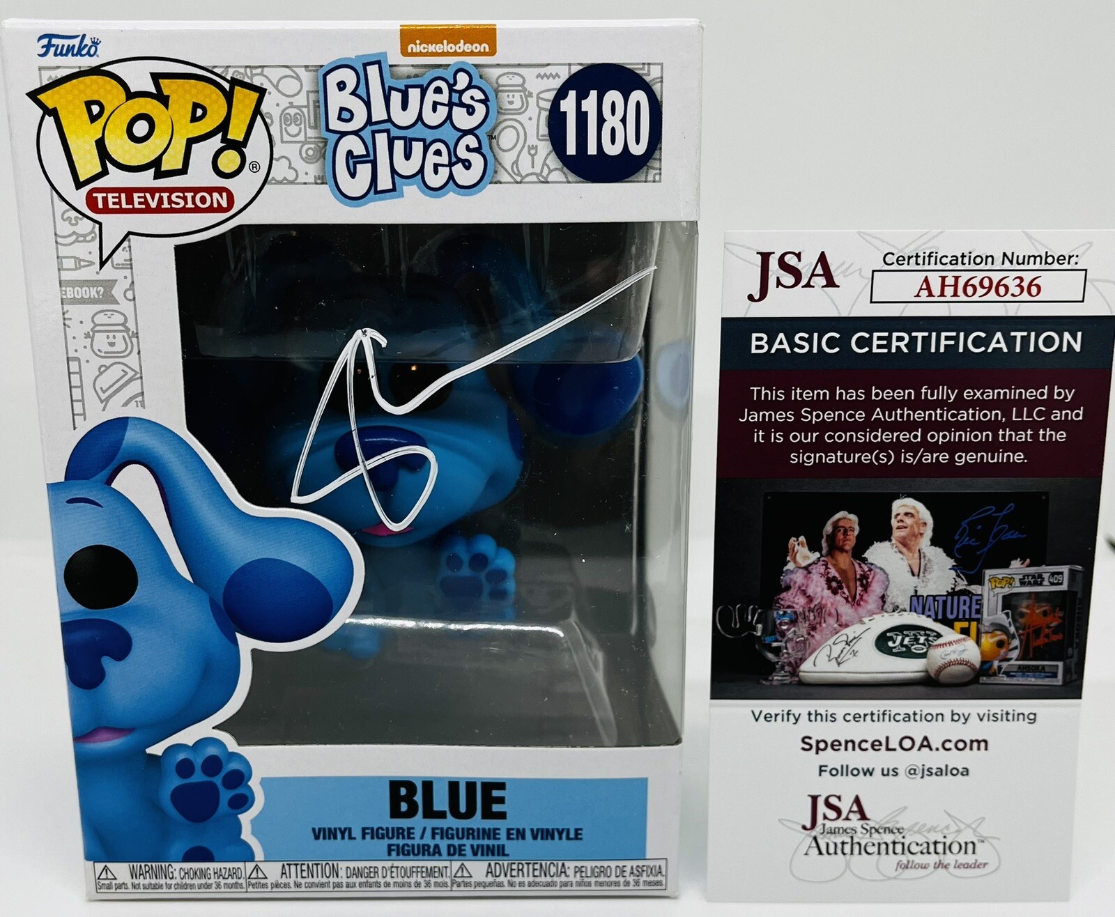 STEVE BURNS SIGNED BLUE FUNKO POP FIGURE BLUE'S CLUES TV SHOW JSA COA