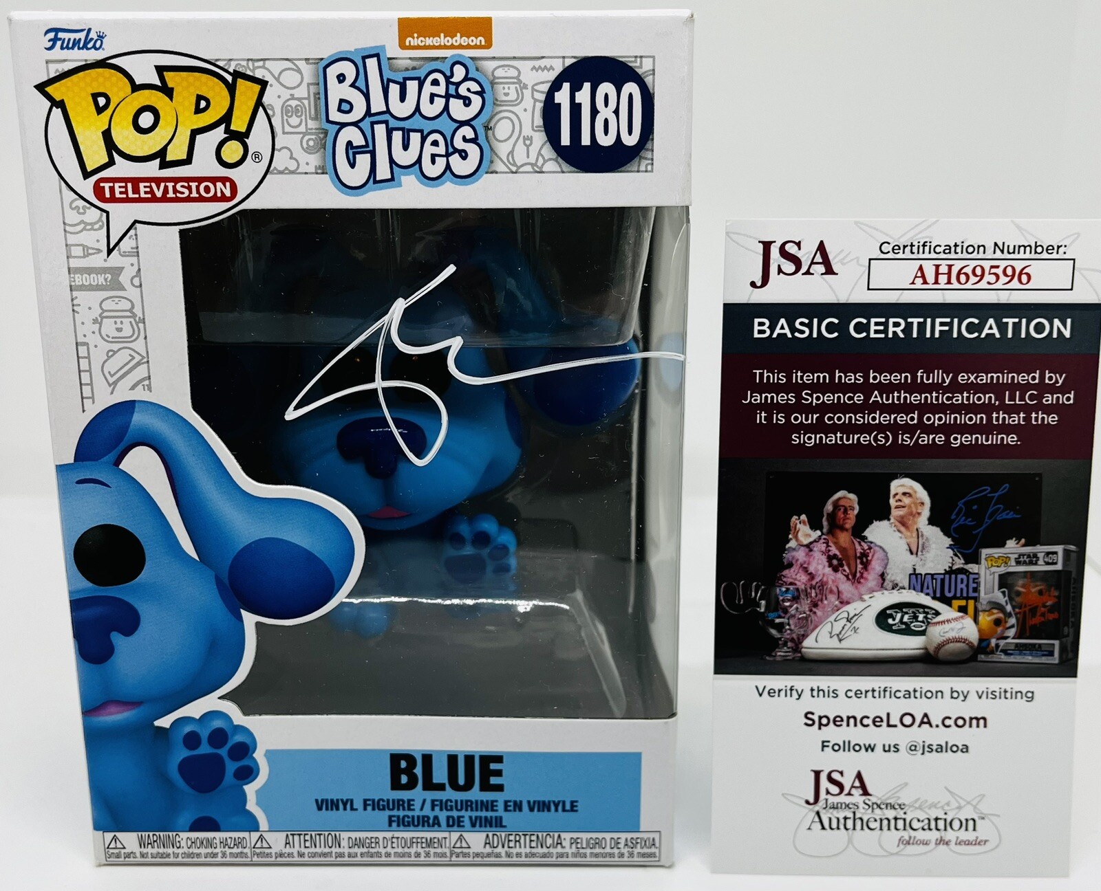 STEVE BURNS SIGNED BLUE FUNKO POP FIGURE BLUE'S CLUES TV SHOW JSA COA