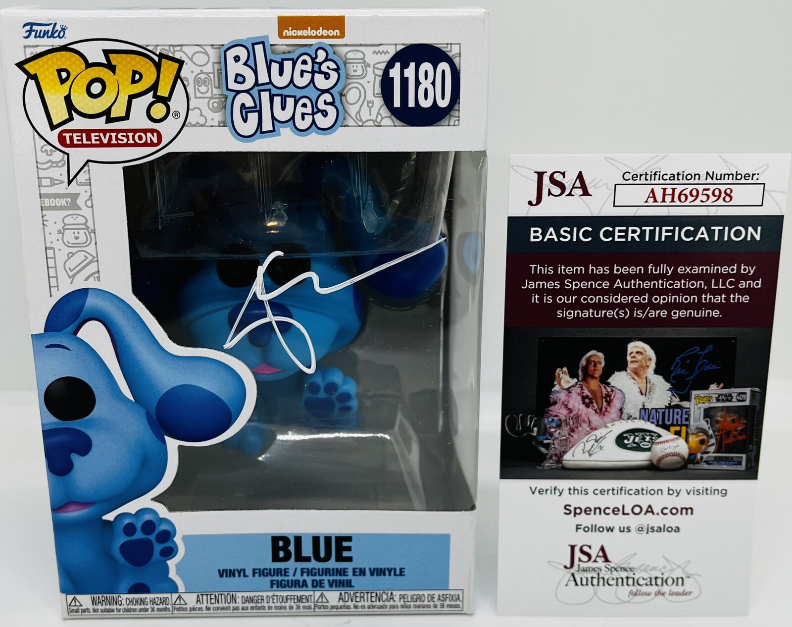 STEVE BURNS SIGNED BLUE FUNKO POP FIGURE BLUE'S CLUES TV SHOW JSA COA