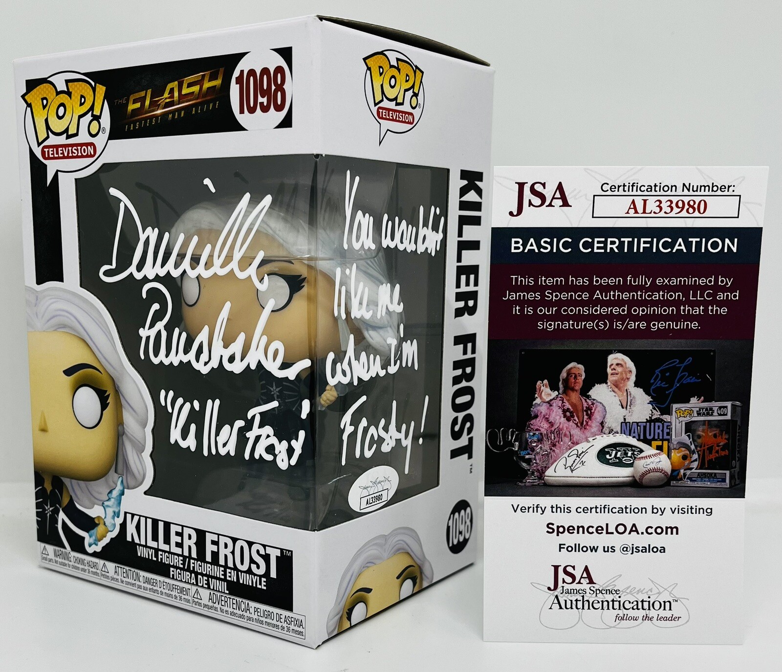 DANIELLE PANABAKER SIGNED KILLER FROST POP FUNKO FIGURE FLASH TV SHOW JSA COA
