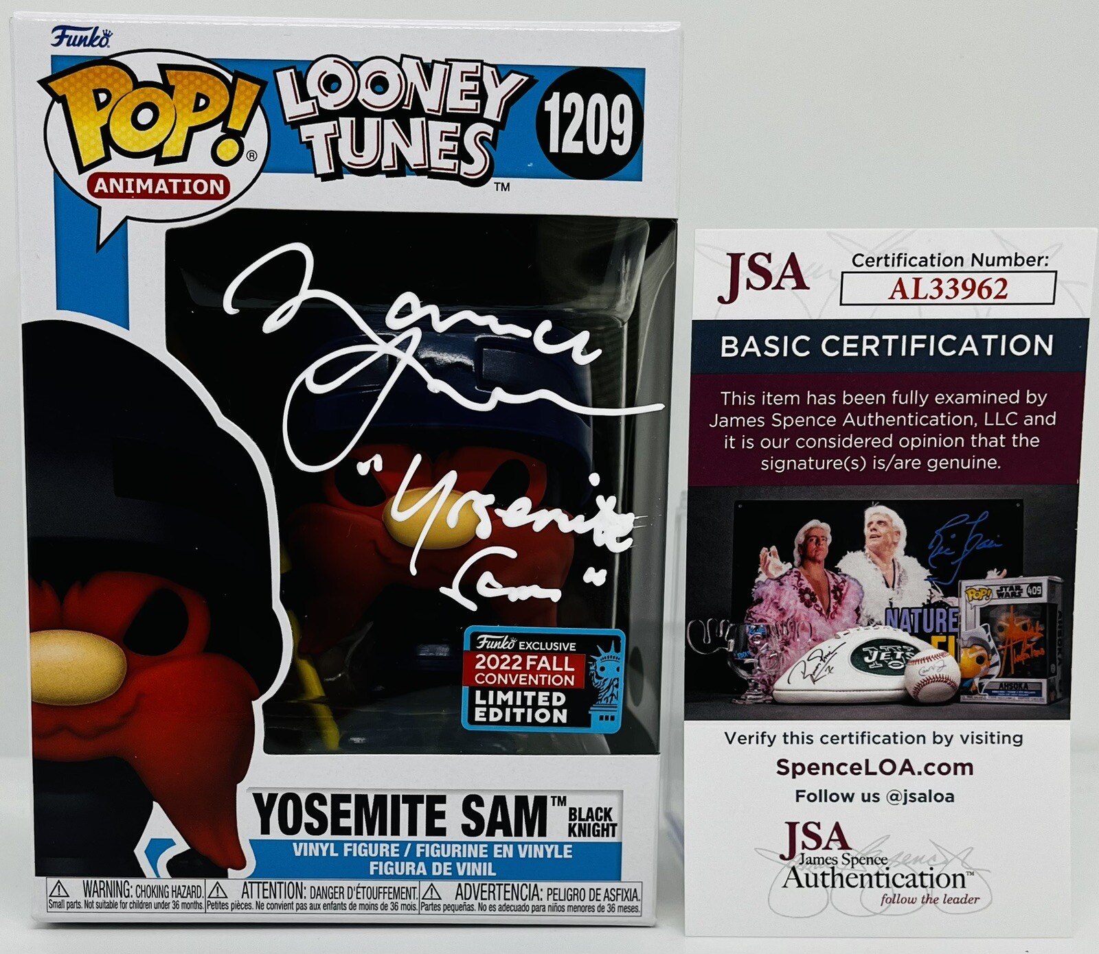 MAURICE LAMARCHE SIGNED YOSEMITE SAM POP FUNKO FIGURE LOONEY TUNES JSA COA