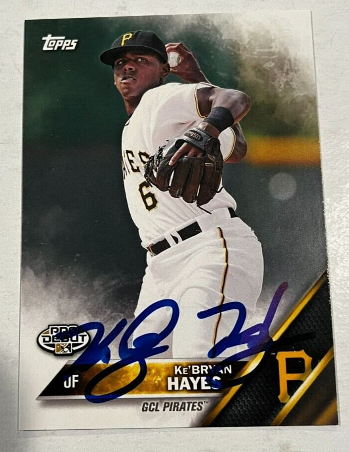 KE'BRYAN HAYES SIGNED 2016 TOPPS PRO DEBUT BASEBALL ROOKIE CARD AUTO