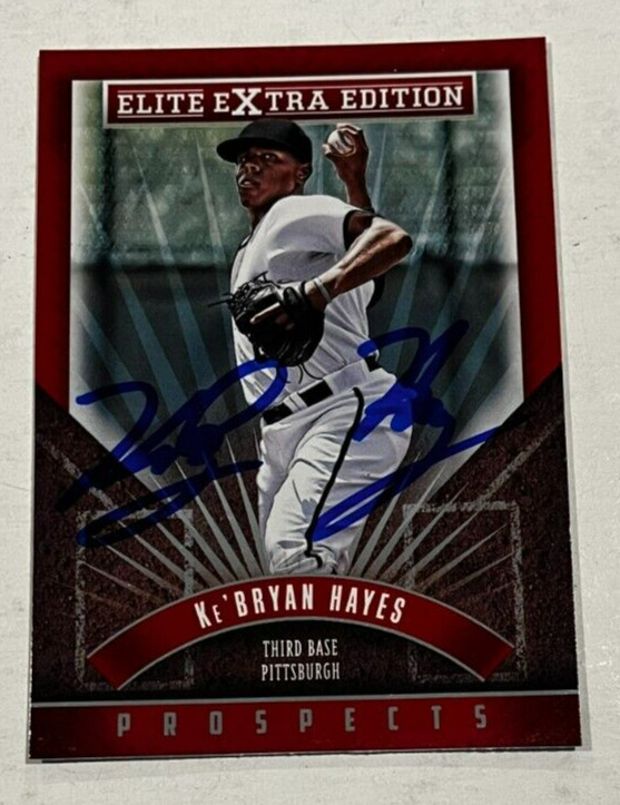 KE'BRYAN HAYES SIGNED 2015 ELITE EXTRA EDITION BASEBALL ROOKIE CARD AUTO