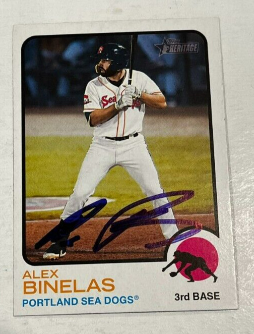 ALEX BINELAS SIGNED 2022 TOPPS HERITAGE MINOR LEAGUE BASEBALL ROOKIE CARD AUTO
