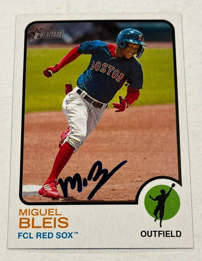 MIGUEL BLEIS SIGNED 2022 TOPPS HERITAGE MINOR LEAGUE BASEBALL ROOKIE CARD AUTO