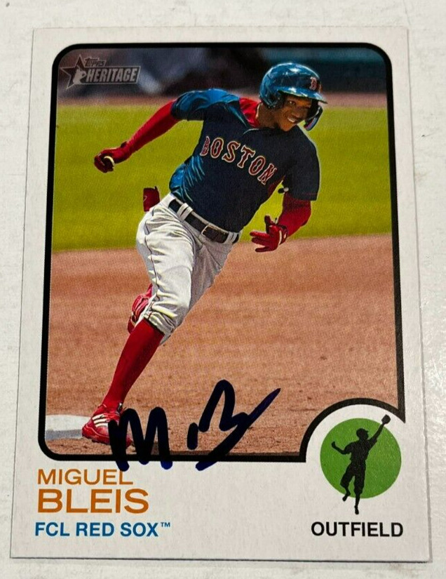 MIGUEL BLEIS SIGNED 2022 TOPPS HERITAGE MINOR LEAGUE BASEBALL ROOKIE CARD AUTO