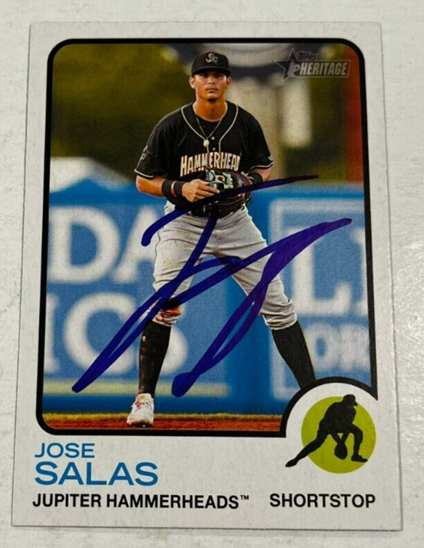 JOSE SALAS SIGNED 2022 TOPPS HERITAGE MINOR LEAGUE BASEBALL CARD AUTO
