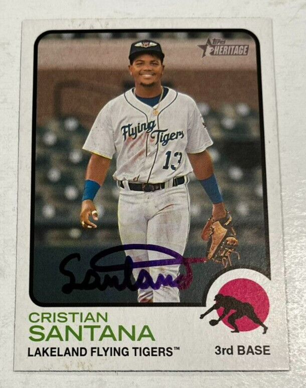 CRISTIAN SANTANA SIGNED 2022 TOPPS HERITAGE MINOR LEAGUE BASEBALL CARD AUTO