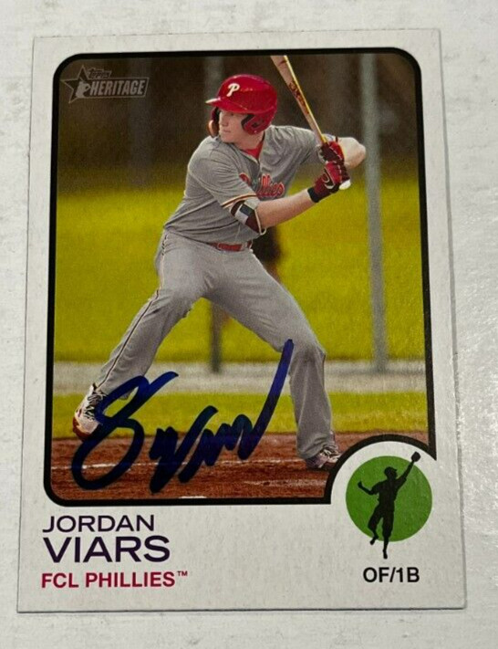 JORDAN VIARS SIGNED 2022 TOPPS HERITAGE MINOR LEAGUE BASEBALL CARD AUTO