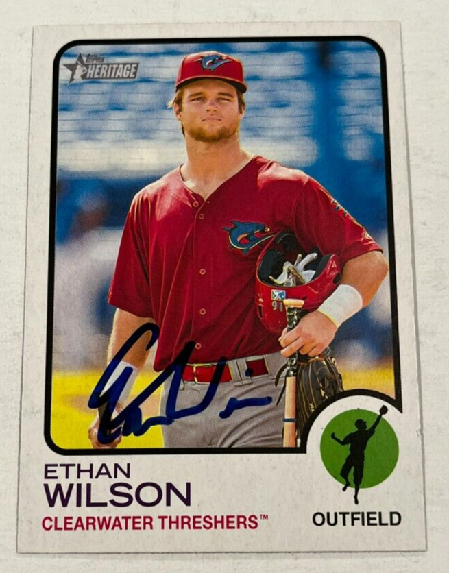 ETHAN WILSON SIGNED 2022 TOPPS HERITAGE MINOR LEAGUE BASEBALL CARD AUTO