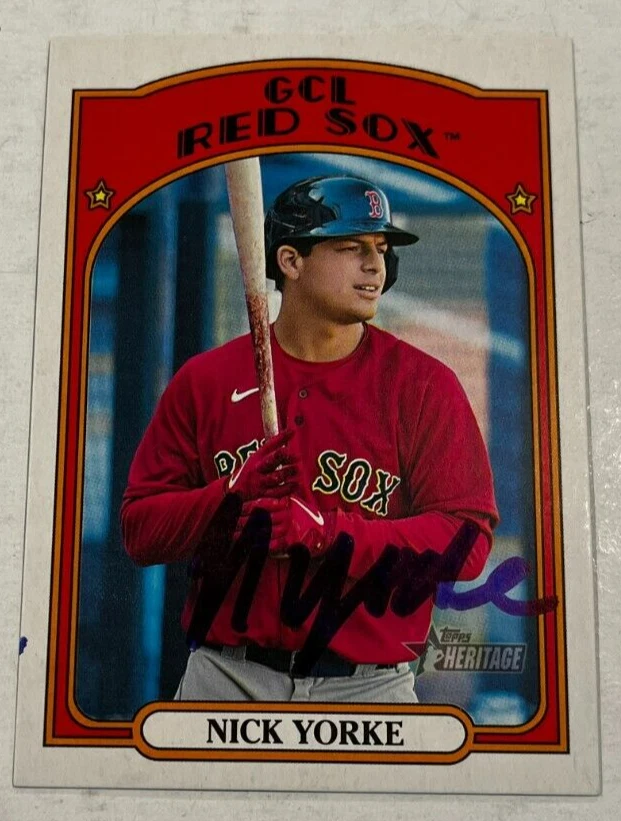 NICK YORKE SIGNED 2021 TOPPS HERITAGE MINOR LEAGUE BASEBALL CARD AUTO