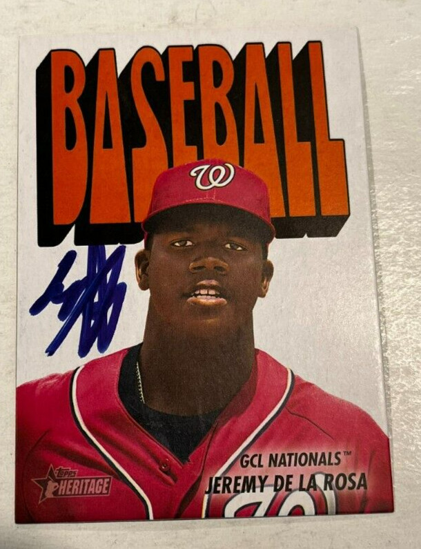 JEREMY DE LA ROSA SIGNED 2021 TOPPS HERITAGE MINOR LEAGUE BASEBALL CARD AUTO