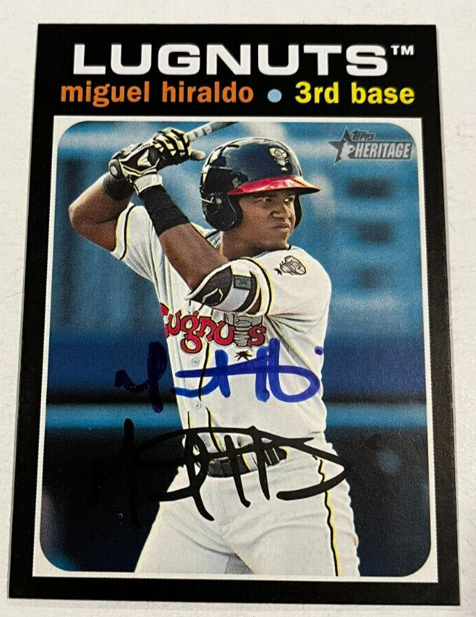 MIGUEL HIRALDO SIGNED 2020 TOPPS HERITAGE MINOR LEAGUE BASEBALL CARD AUTO