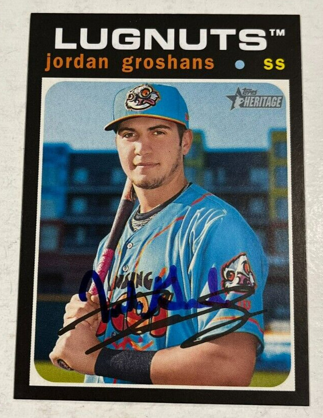 JORDAN GROSHANS SIGNED 2020 TOPPS HERITAGE MINOR LEAGUE BASEBALL CARD AUTO