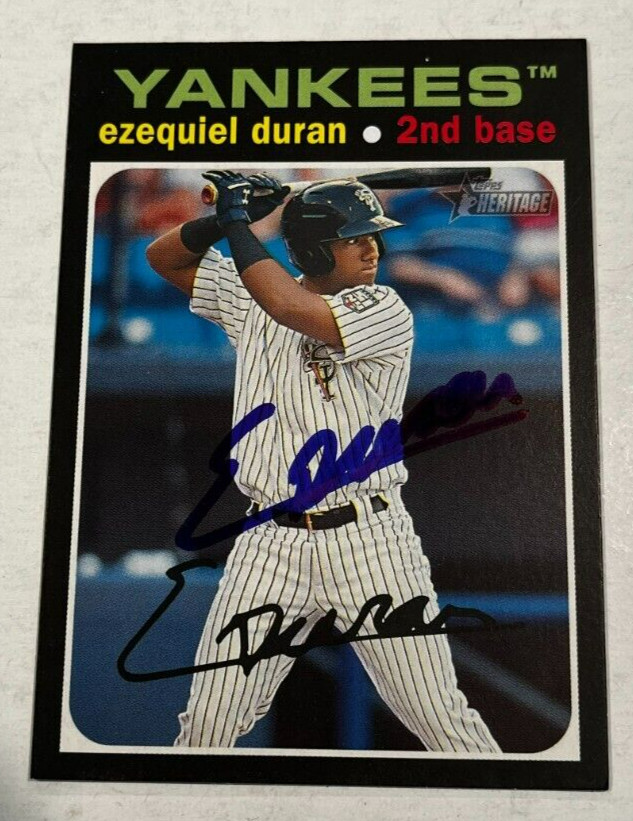 EZEQUIEL DURAN SIGNED 2020 TOPPS HERITAGE MINOR LEAGUE BASEBALL CARD AUTO