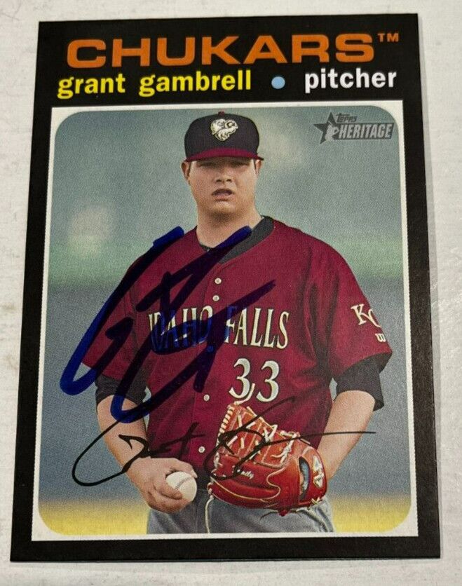 GRANT GAMBRELL SIGNED 2020 TOPPS HERITAGE MINOR LEAGUE BASEBALL CARD AUTO