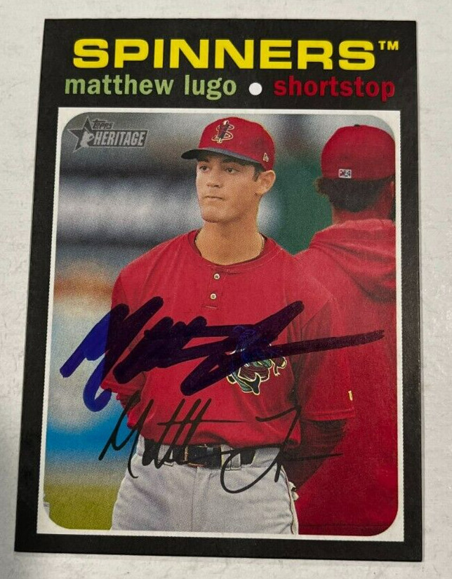 MATTHEW LUGO SIGNED 2020 TOPPS HERITAGE MINOR LEAGUE BASEBALL CARD AUTO