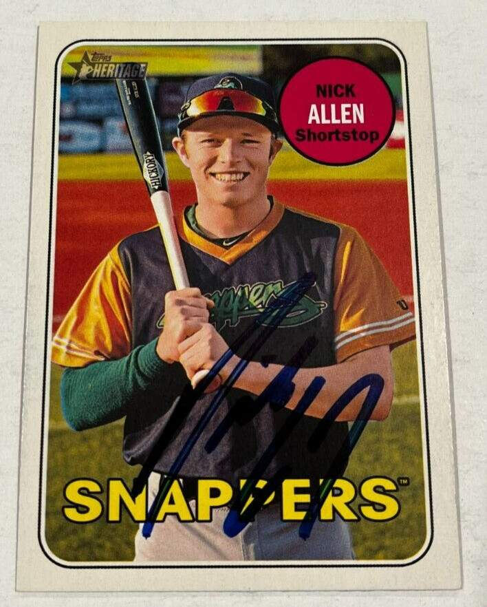 NICK ALLEN SIGNED 2018 TOPPS HERITAGE MINOR LEAGUE BASEBALL CARD AUTO