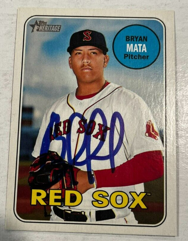 BRYAN MATA SIGNED 2018 TOPPS HERITAGE MINOR LEAGUE BASEBALL CARD AUTO