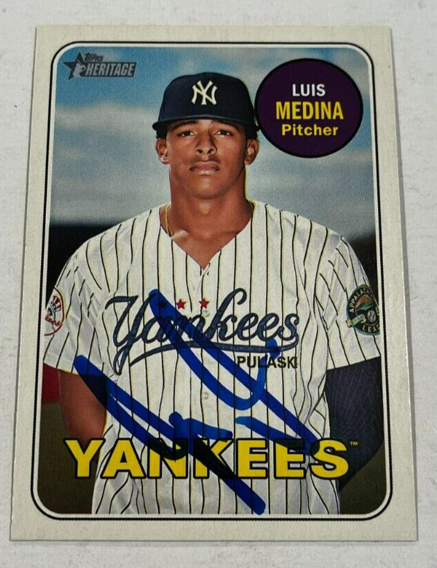 LUIS MEDINA SIGNED 2018 TOPPS HERITAGE MINOR LEAGUE BASEBALL CARD AUTO