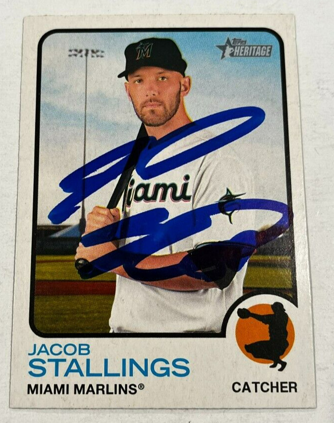 JACOB STALLINGS SIGNED 2022 TOPPS HERITAGE BASEBALL CARD AUTO COLLECTIBLE MEMORABILIA