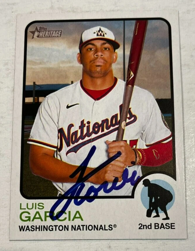 LUIS GARCIA SIGNED 2022 TOPPS HERITAGE BASEBALL CARD AUTO