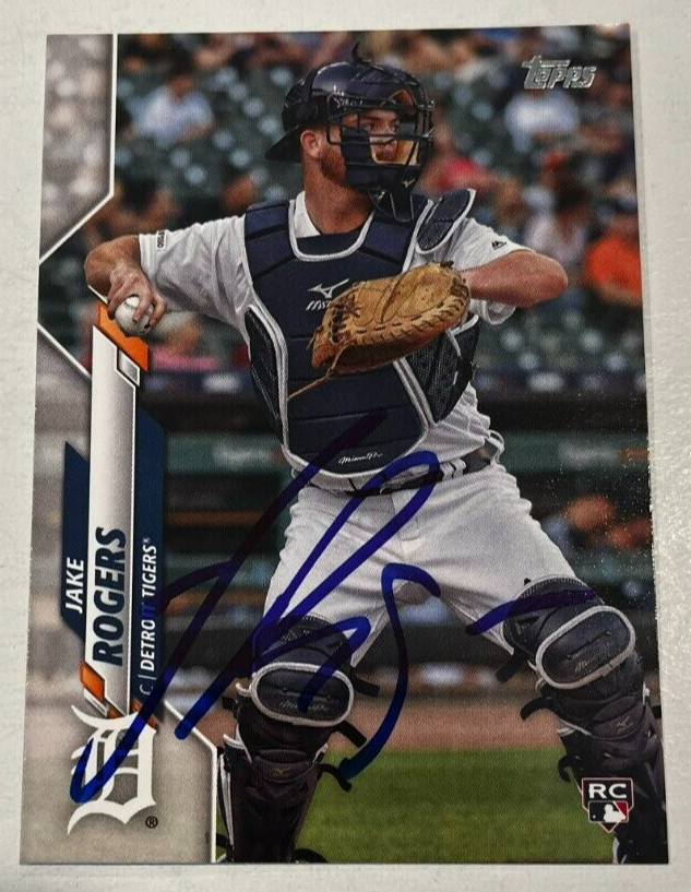JAKE ROGERS SIGNED 2020 TOPPS BASEBALL CARD AUTOGRAPH AUTO