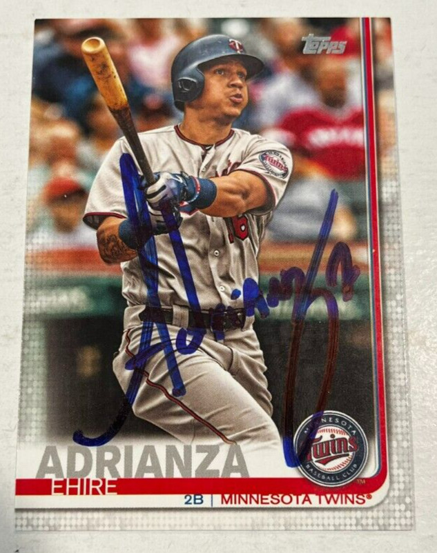 EHIRE ADRIANZA SIGNED 2019 TOPPS BASEBALL CARD AUTOGRAPH AUTO