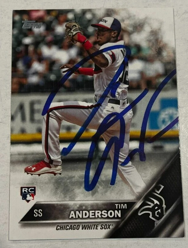 TIM ANDERSON SIGNED 2016 TOPPS BASEBALL CARD AUTOGRAPH AUTO