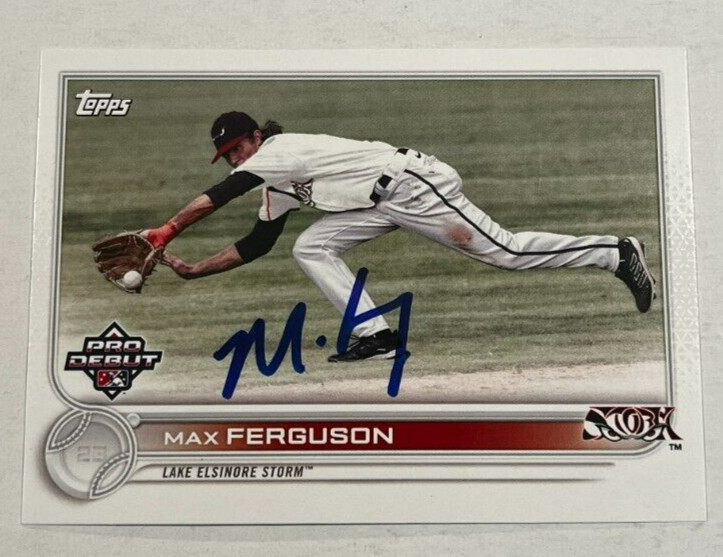 MAX FERGUSON SIGNED 2022 TOPPS PRO DEBUT BASEBALL CARD AUTOGRAPH AUTO