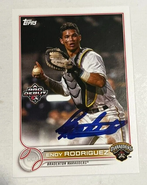 ENDY RODRIGUEZ SIGNED 2022 TOPPS PRO DEBUT BASEBALL CARD AUTOGRAPH AUTO