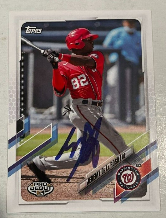JEREMY DE LA ROSA SIGNED 2021 TOPPS PRO DEBUT BASEBALL CARD AUTOGRAPH AUTO