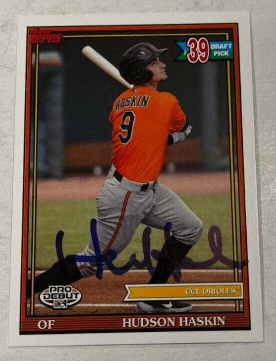 HUDSON HASKIN SIGNED 2021 TOPPS PRO DEBUT BASEBALL CARD AUTOGRAPH AUTO