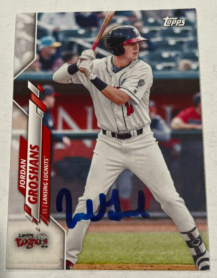 JORDAN GROSHANS SIGNED 2020 TOPPS PRO DEBUT BASEBALL CARD AUTOGRAPH AUTO