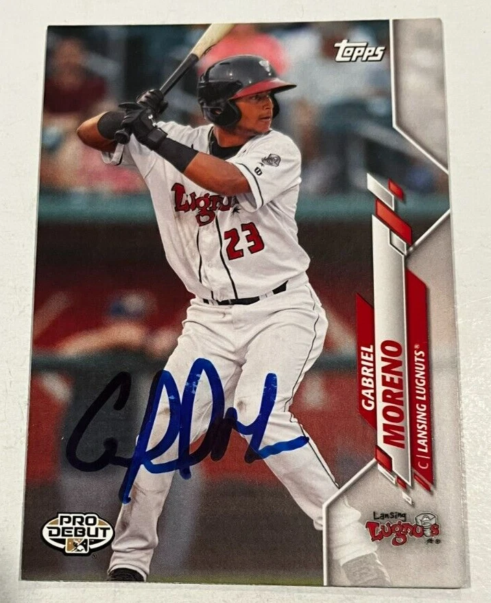GABRIEL MORENO SIGNED 2020 TOPPS PRO DEBUT BASEBALL CARD AUTOGRAPH AUTO