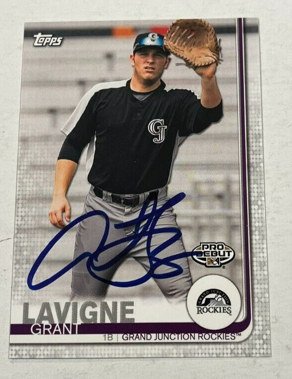 GRANT LAVIGNE SIGNED 2019 TOPPS PRO DEBUT BASEBALL CARD AUTOGRAPH AUTO