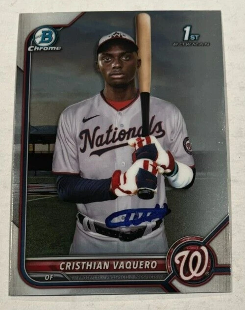 CRISTHIAN VAQUERO SIGNED 2022 BOWMAN CHROME PROSPECT BASEBALL CARD ROOKIE AUTO