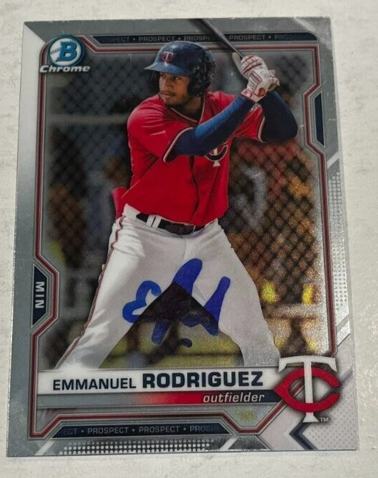 EMMANUEL RODRIGUEZ SIGNED 2021 BOWMAN CHROME DRAFT BASEBALL CARD AUTO